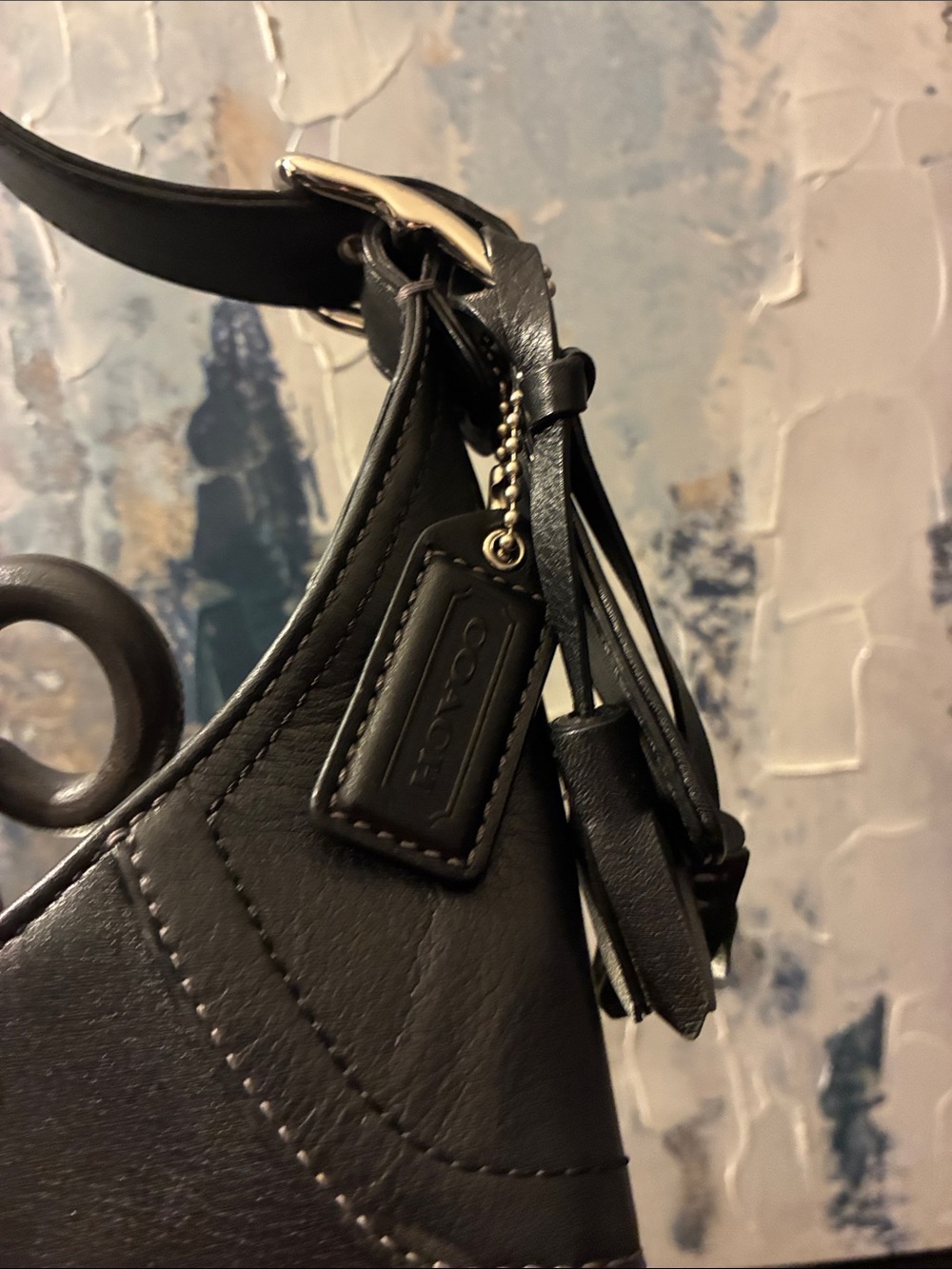 EUC ! Y2K Coach Hampton HOBO Classic Black Leather Shoulder Bag 2006 - Picture 3 of 16
